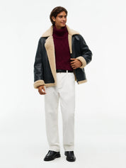 Shearlingjacke mit Teddykragen