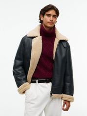 Shearlingjacke mit Teddykragen