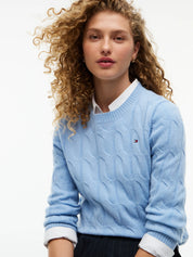 Strickpullover mit Zopfstrickmuster