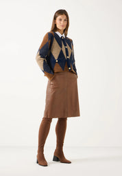 Strick-Cardigan mit Rhomben-Muster