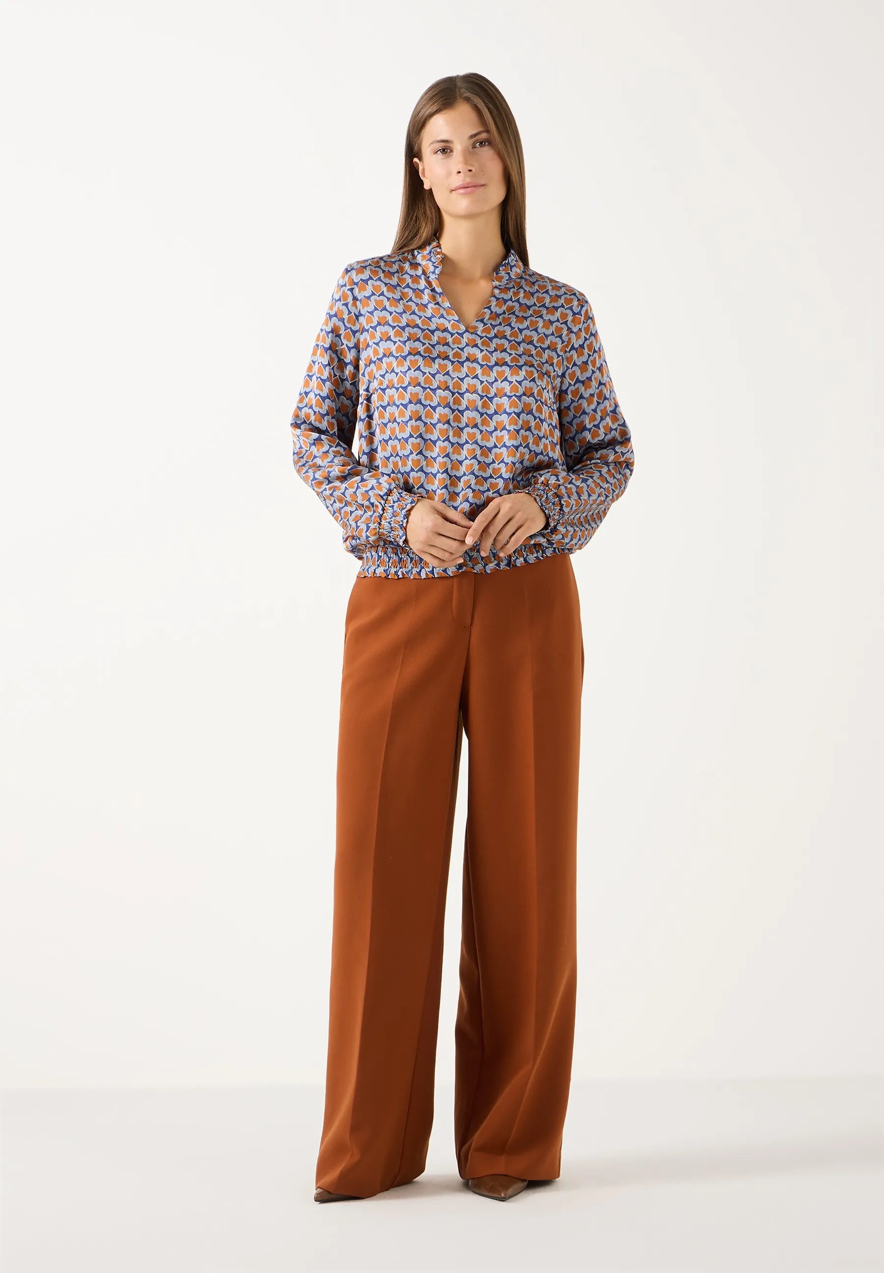 Satinbluse mit Print