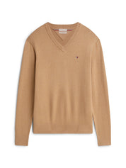 Feiner Strickpullover mit V-Ausschnitt