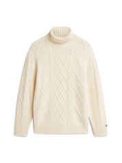 Rollkragenpullover CABLE aus Kaschmir-Mix
