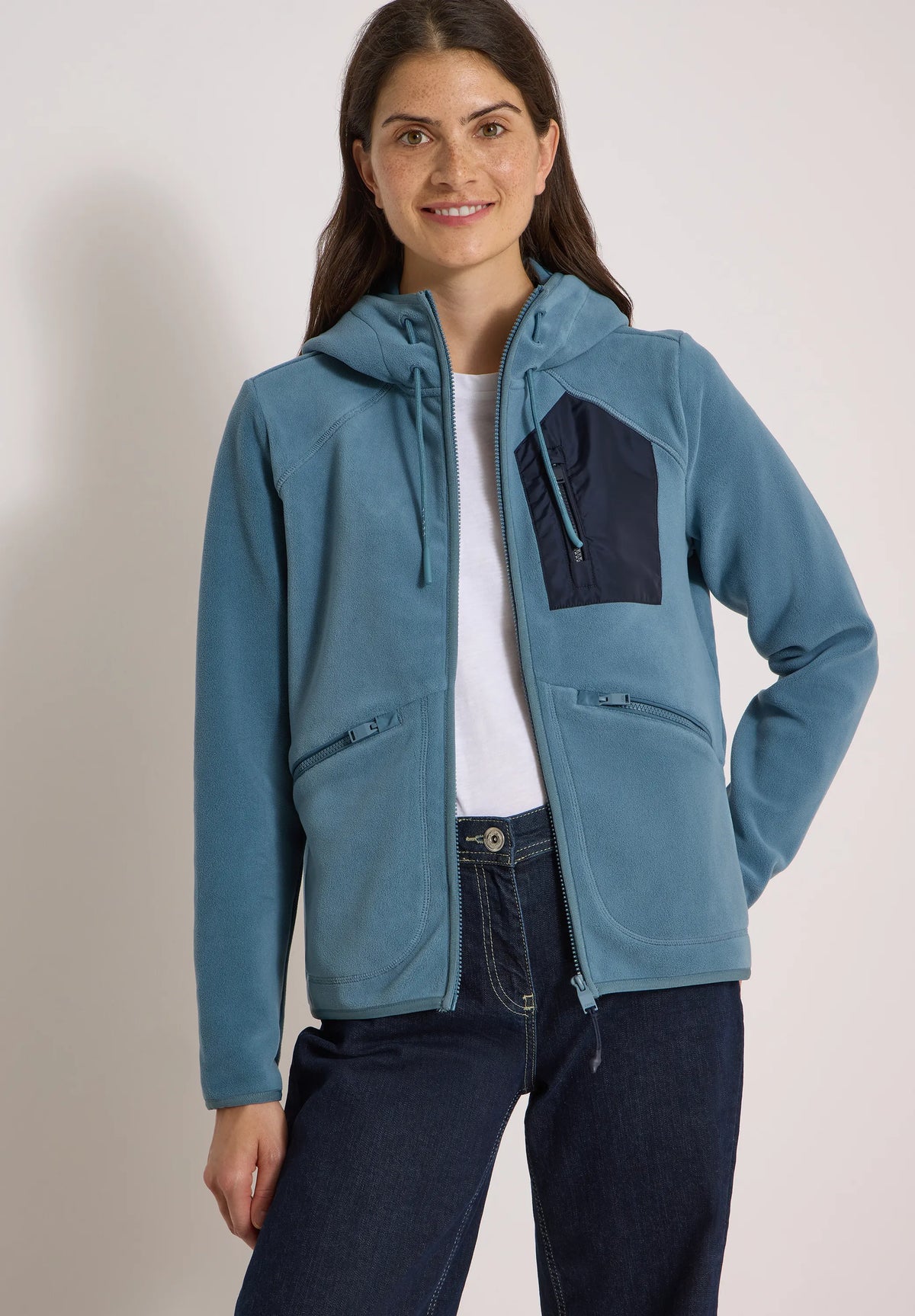 Fleecejacke mit Kapuze