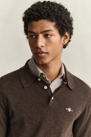 Strickpoloshirt aus Wolle