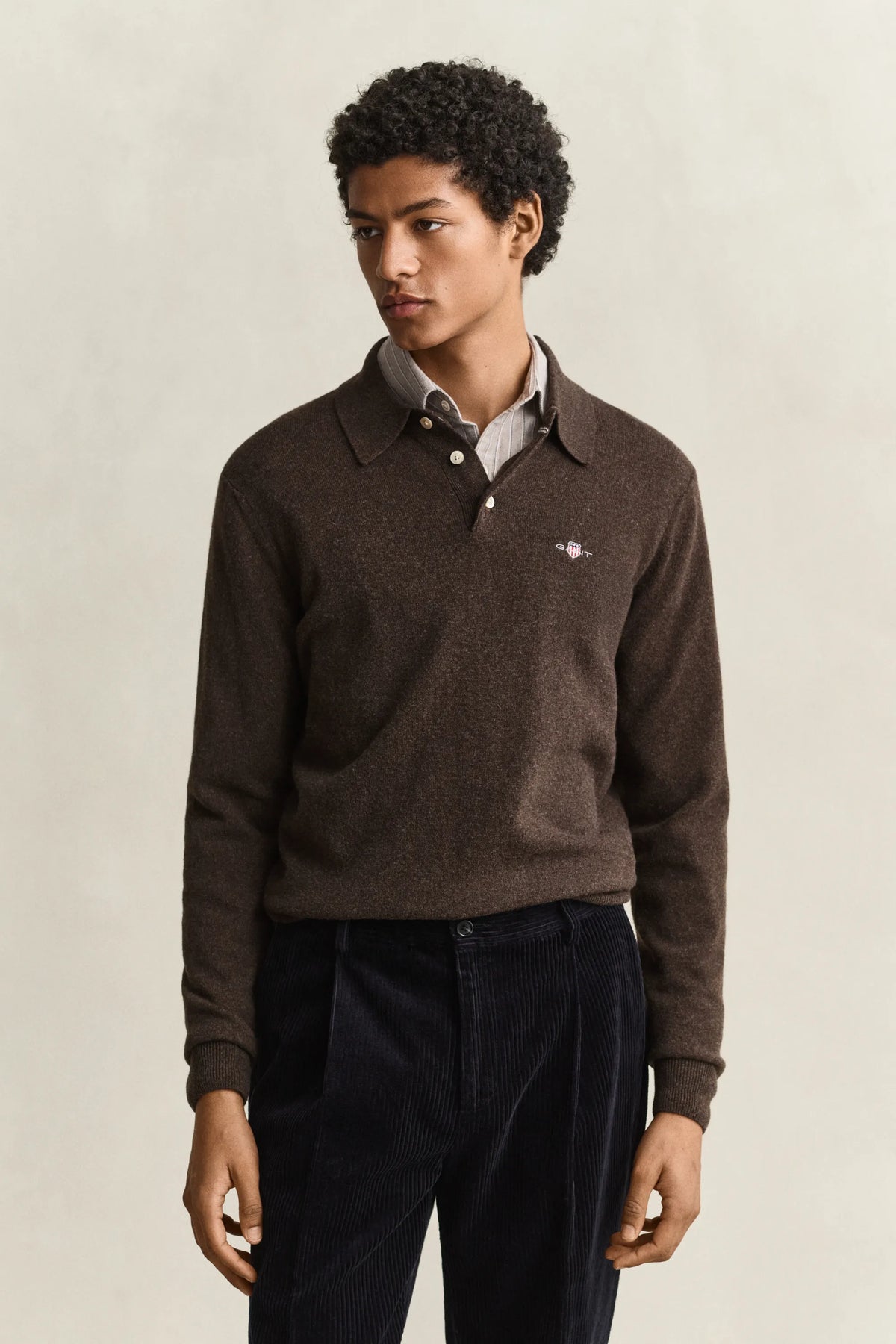 Strickpoloshirt aus Wolle