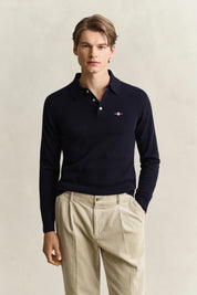 Strickpoloshirt aus Wolle