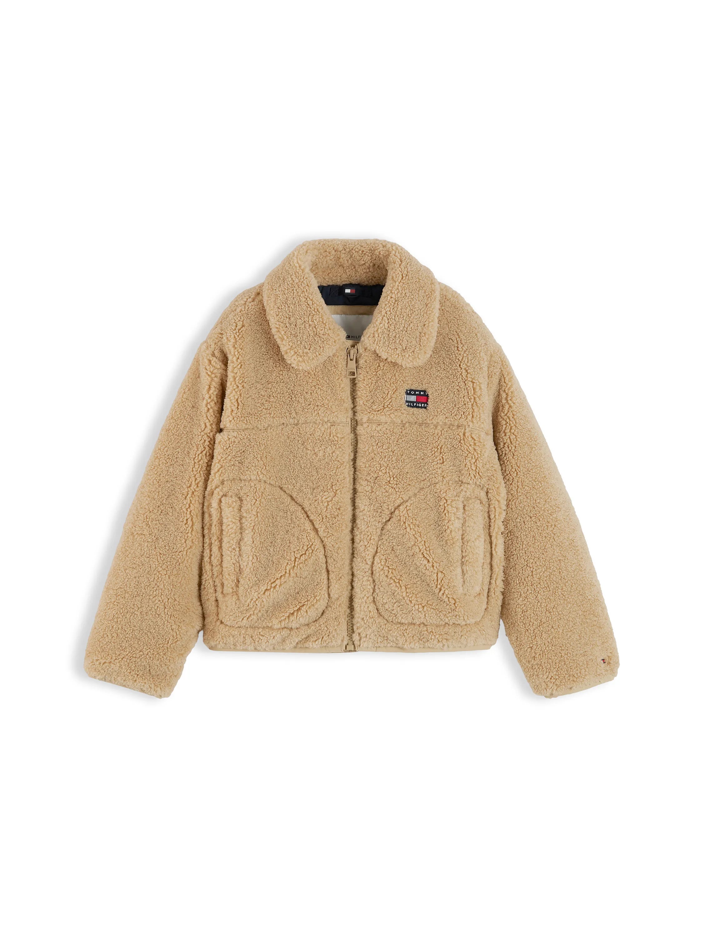 Fleecejacke mit aufliegendem Kragen
