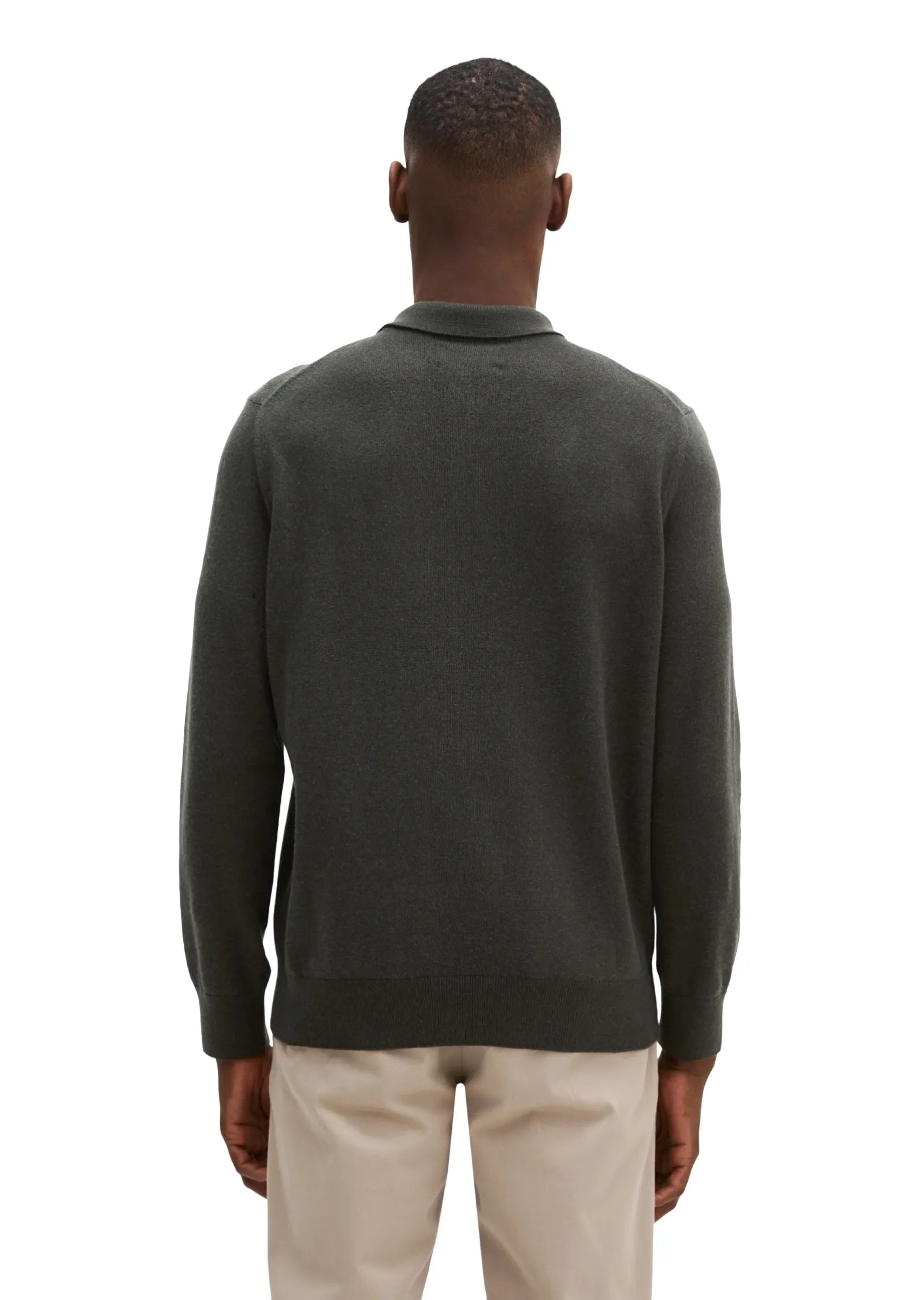Strick-Poloshirt aus Schurwoll-Mix