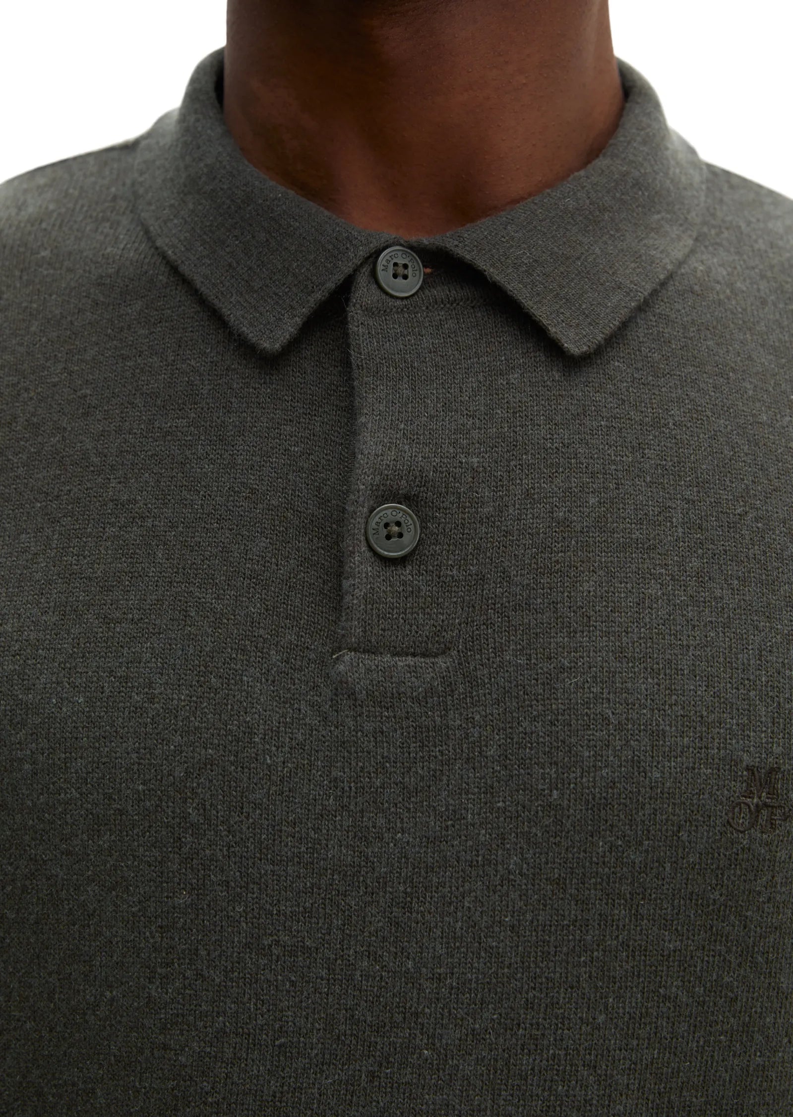 Strick-Poloshirt aus Schurwoll-Mix