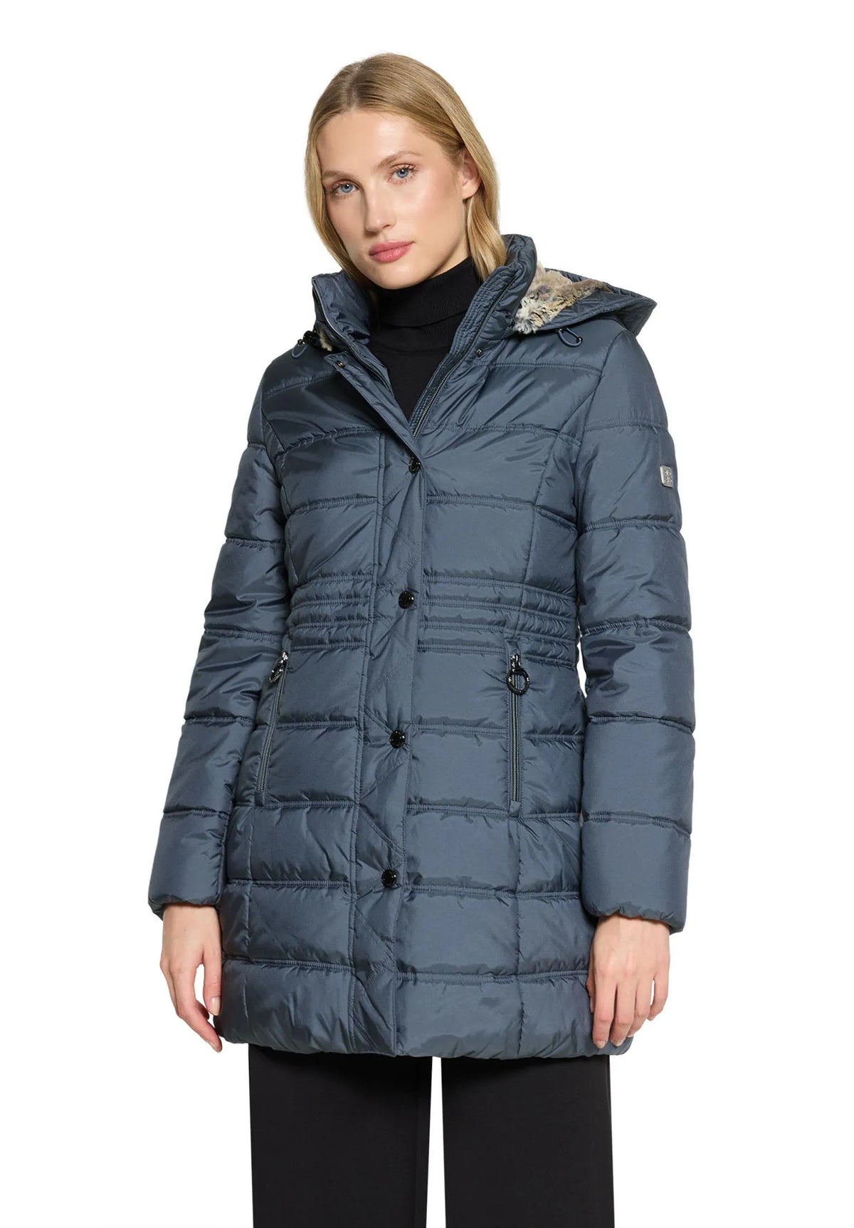 Steppjacke mit abnehmbarer Kapuze