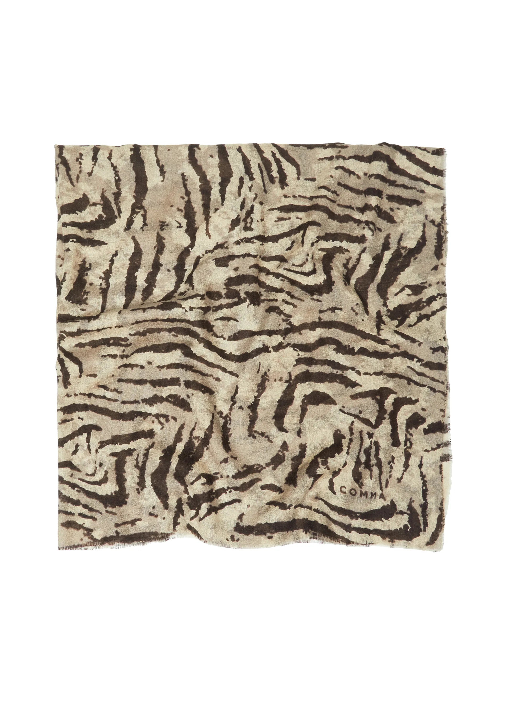 Wollmix-Tuch mit Animal-Print