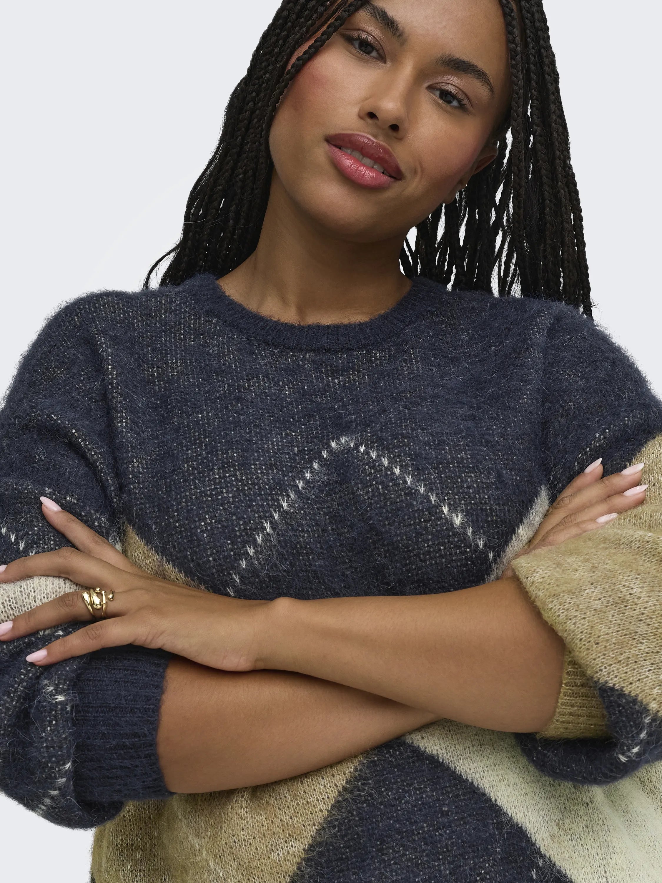 Strickpullover gemustert