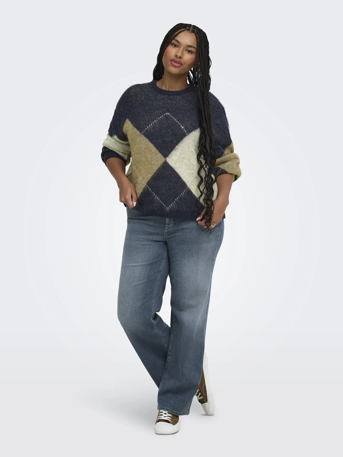Strickpullover gemustert