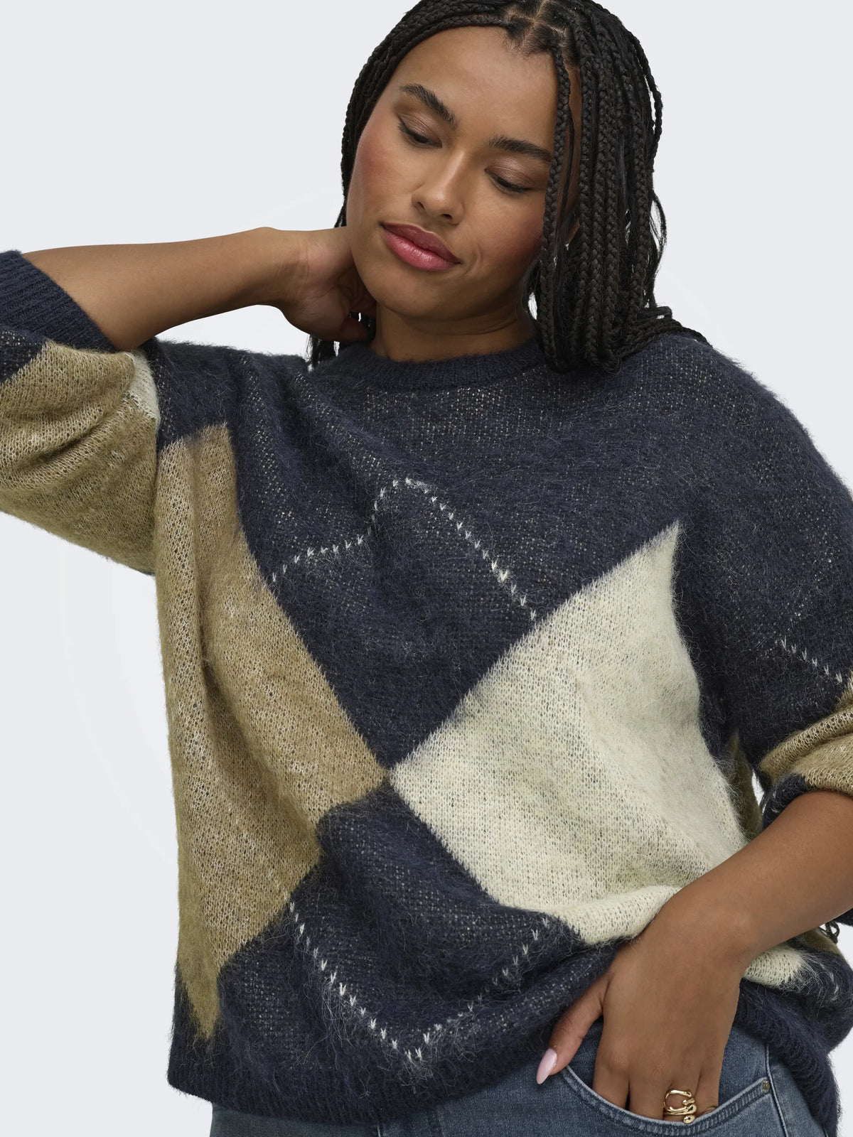 Strickpullover gemustert