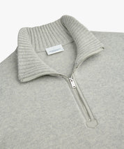 Strickpullover mit Zip Kragen
