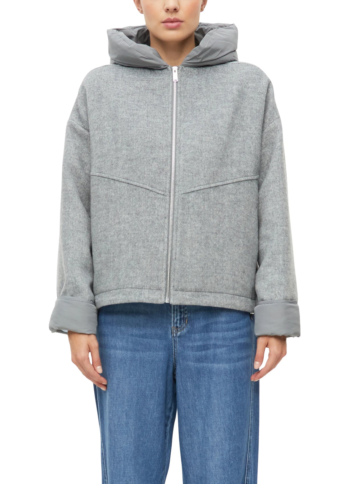 Übergangsjacke mit Steppkapuze