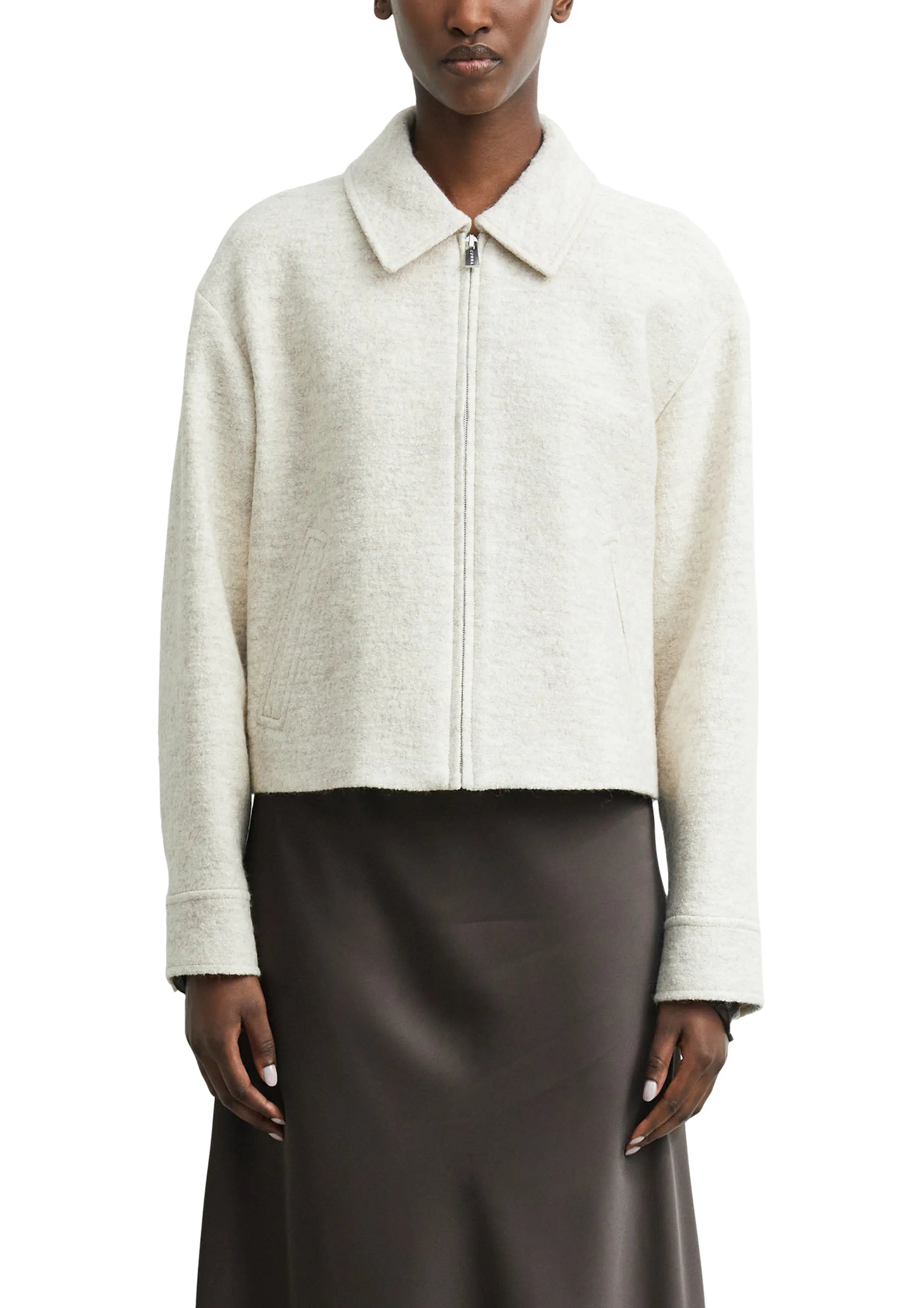 Bouclé-Jacke aus Wollmix