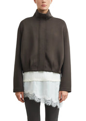 Scuba-Blouson mit Funnelneck