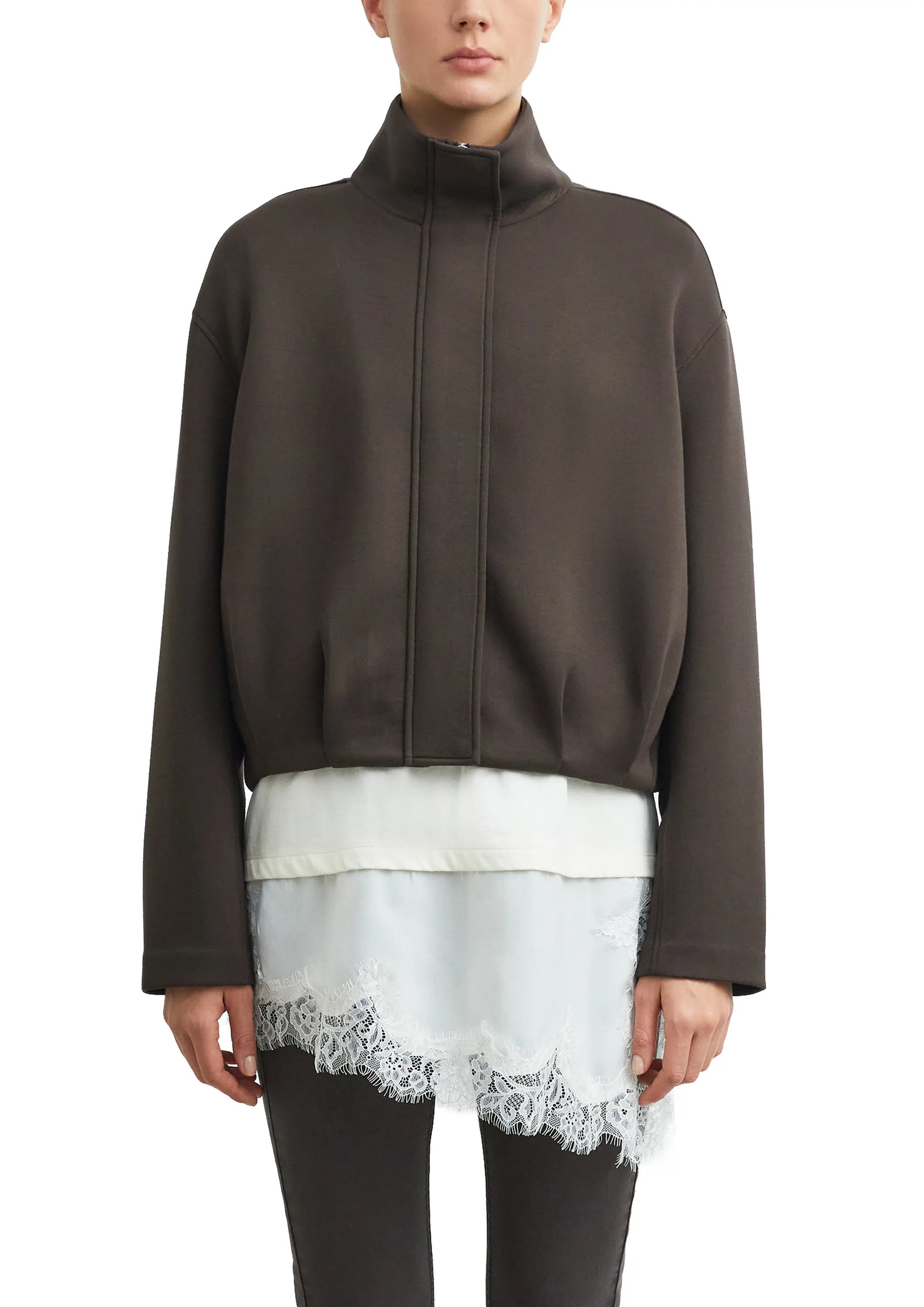 Scuba-Blouson mit Funnelneck