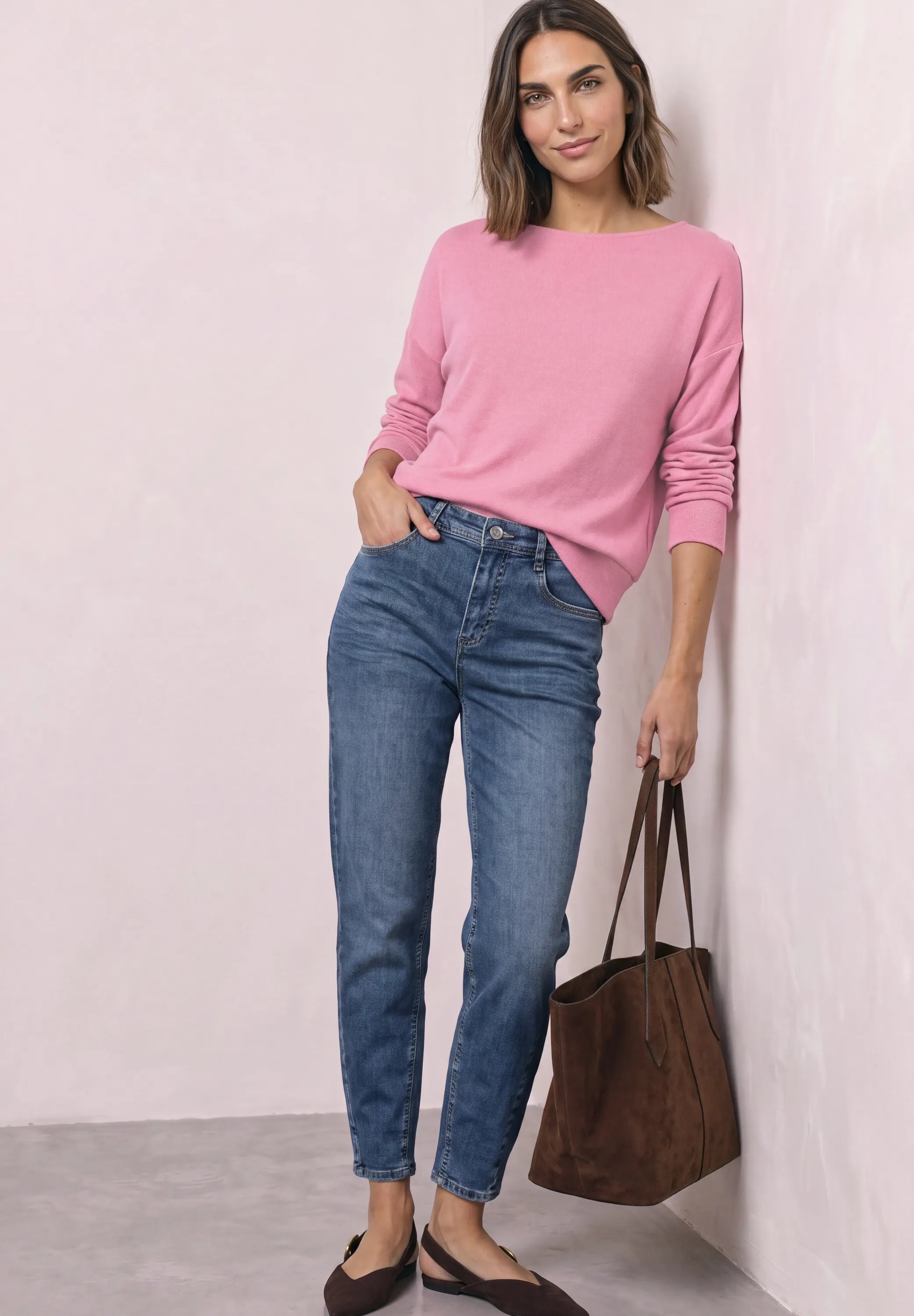 Langarmshirt Viskose-Mix