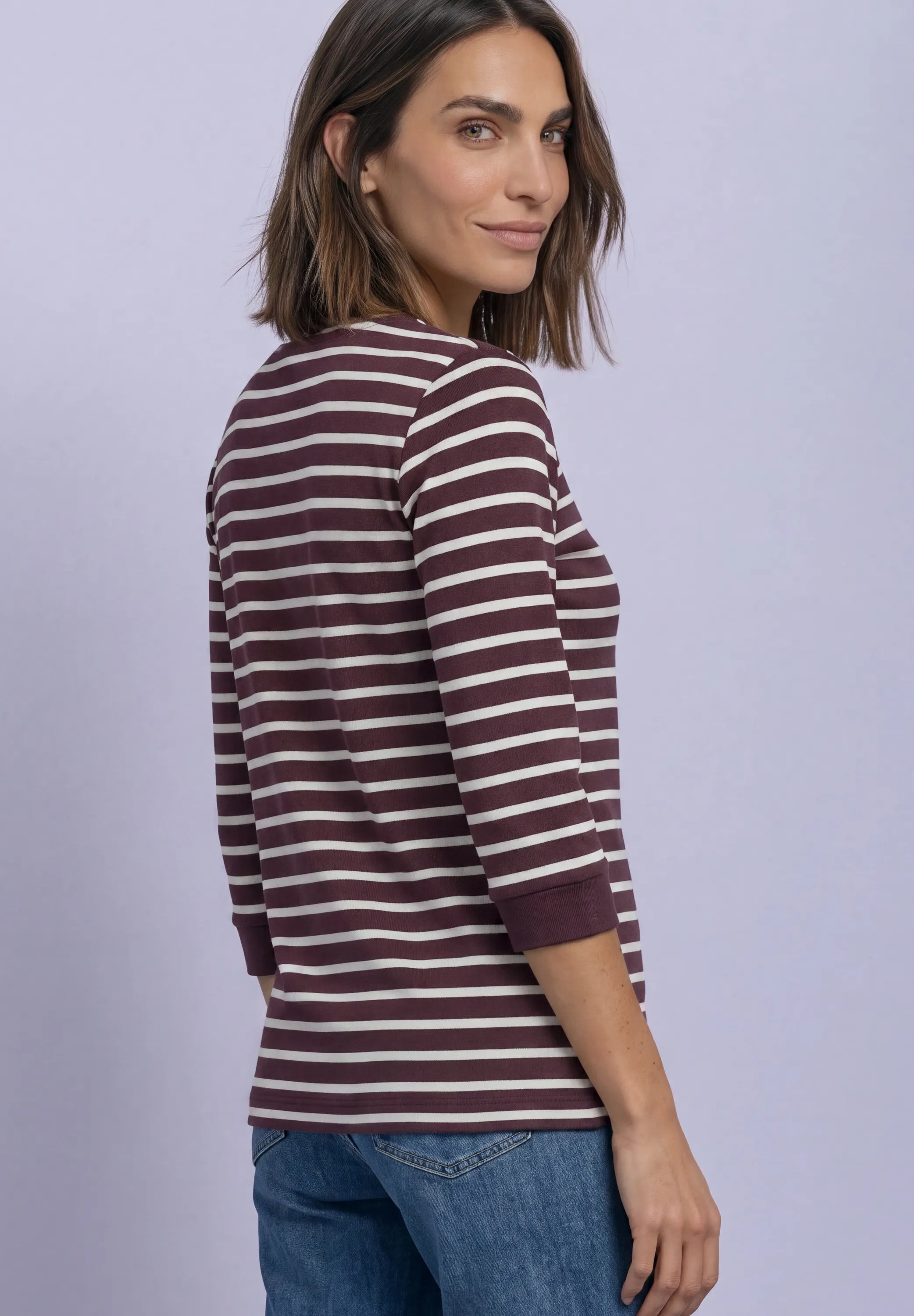 4-Arm Shirt mit Streifen