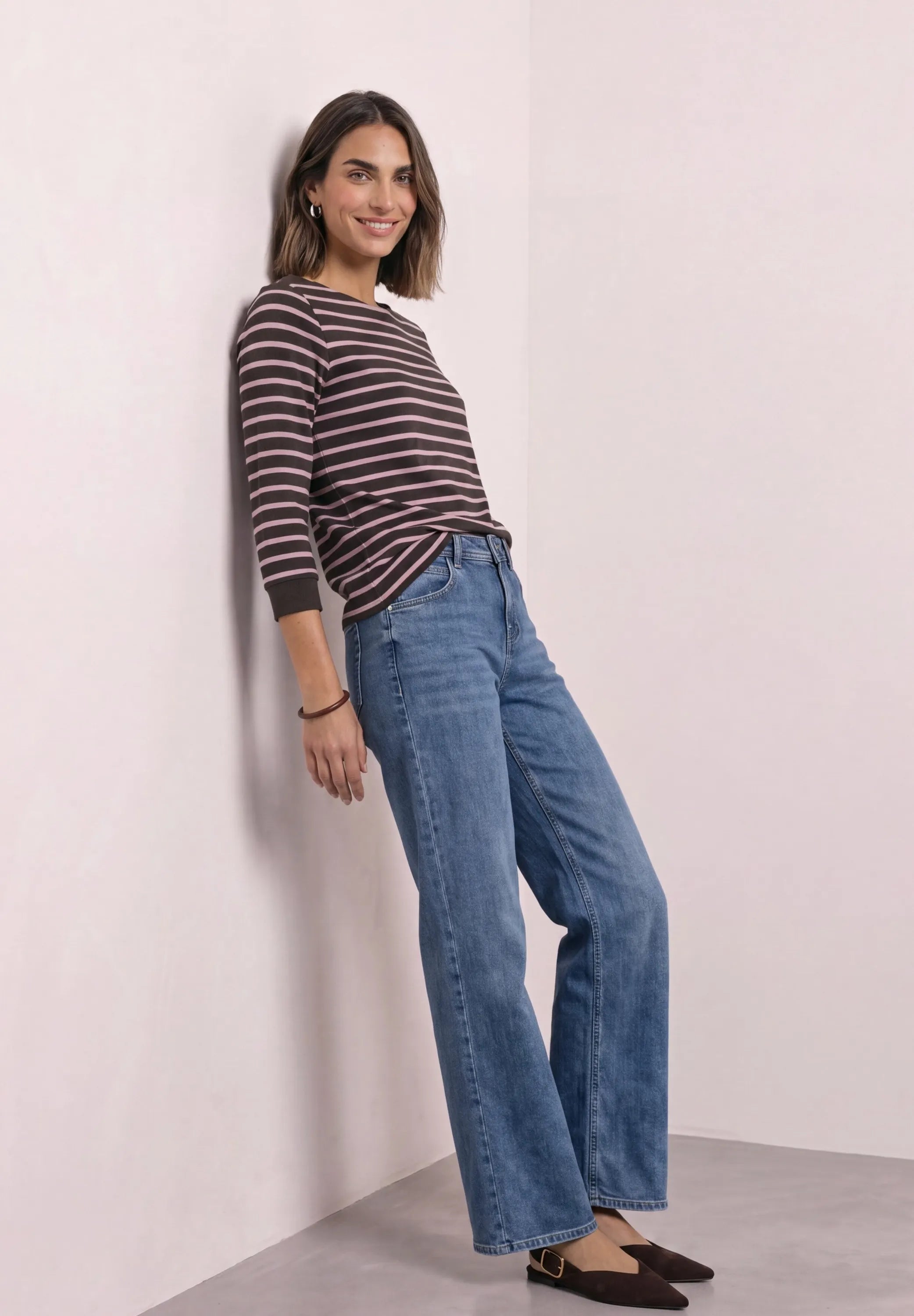 3/4-Arm Shirt mit Streifen