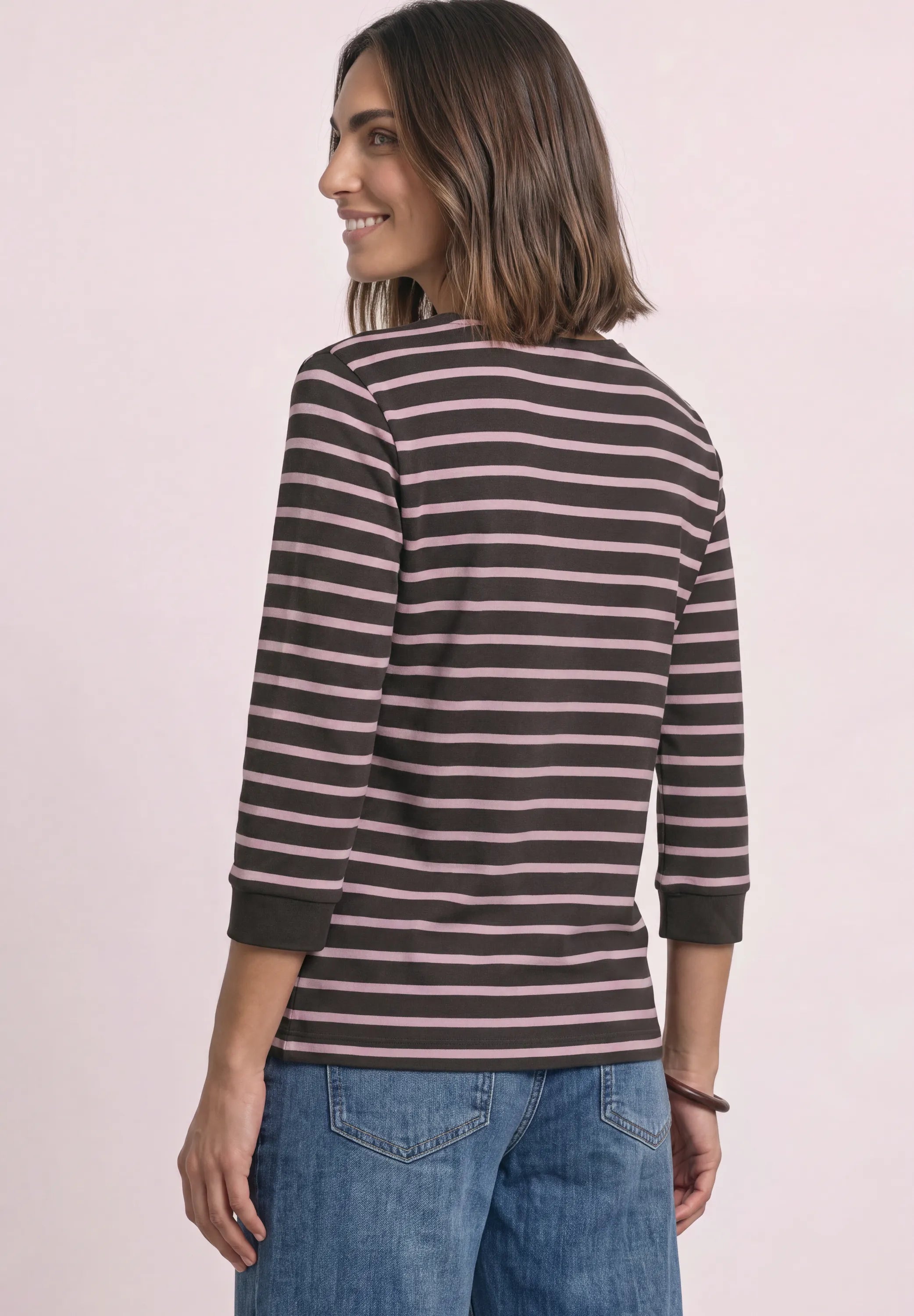 3/4-Arm Shirt mit Streifen