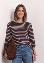 3/4-Arm Shirt mit Streifen