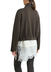 Scuba-Blouson mit Funnelneck