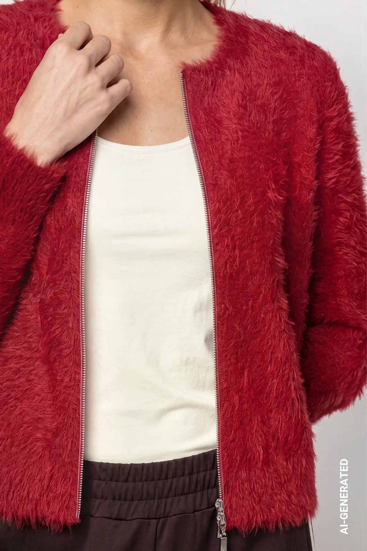 Strickjacke mit Rundhalsausschnitt