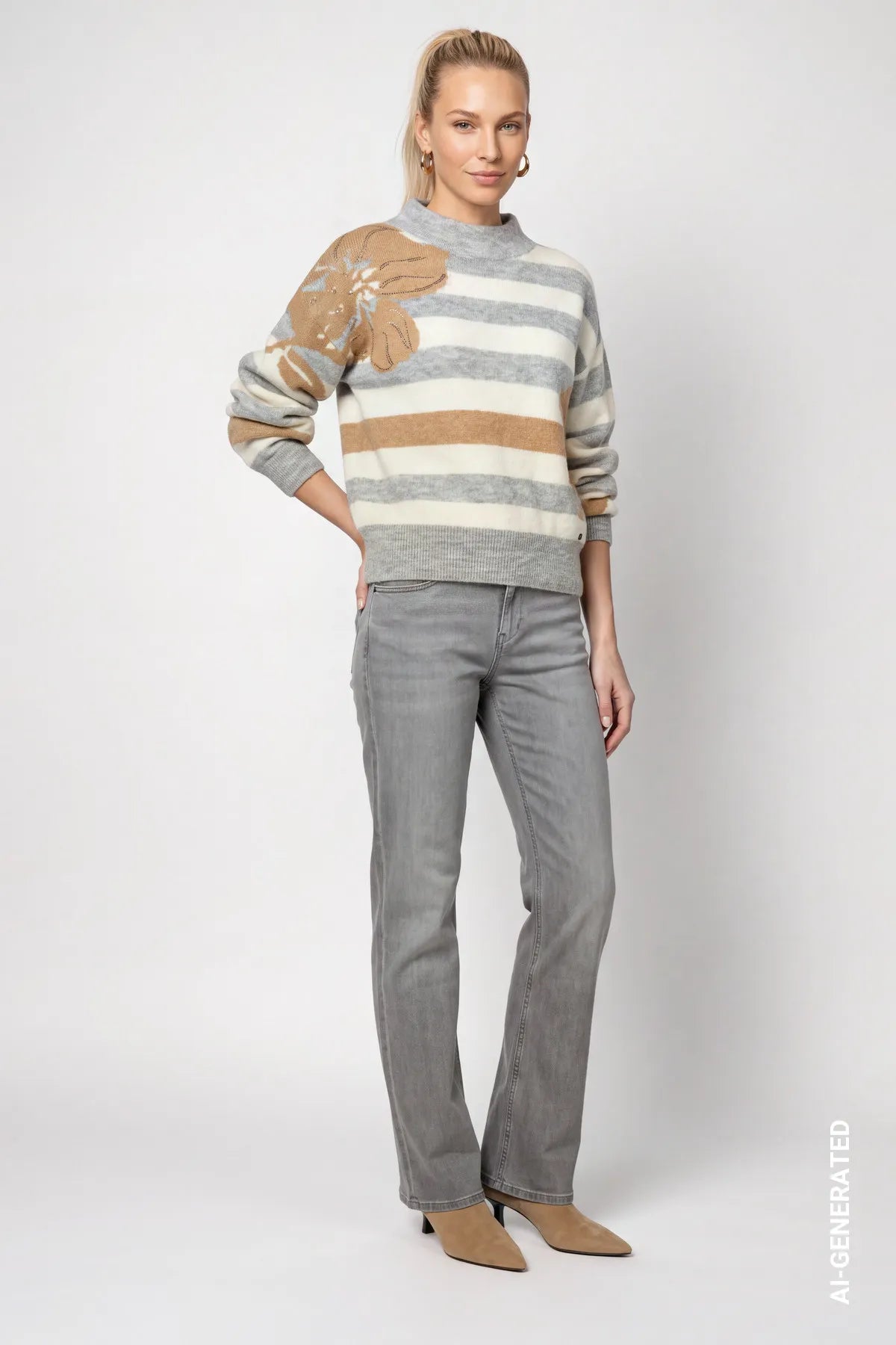 Strickpullover gestreift