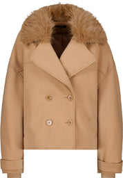Jacke mit Kunstfellkragen