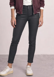 Hose in Leder-Optik Slim Fit