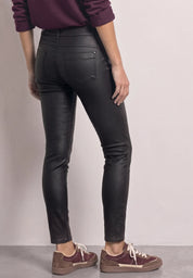 Hose in Leder-Optik Slim Fit