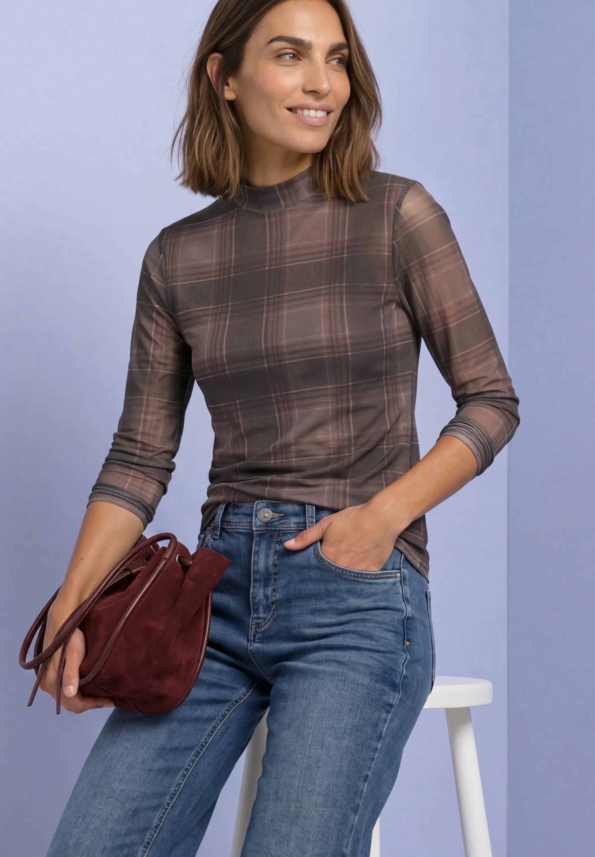 Langarmshirt Mesh
