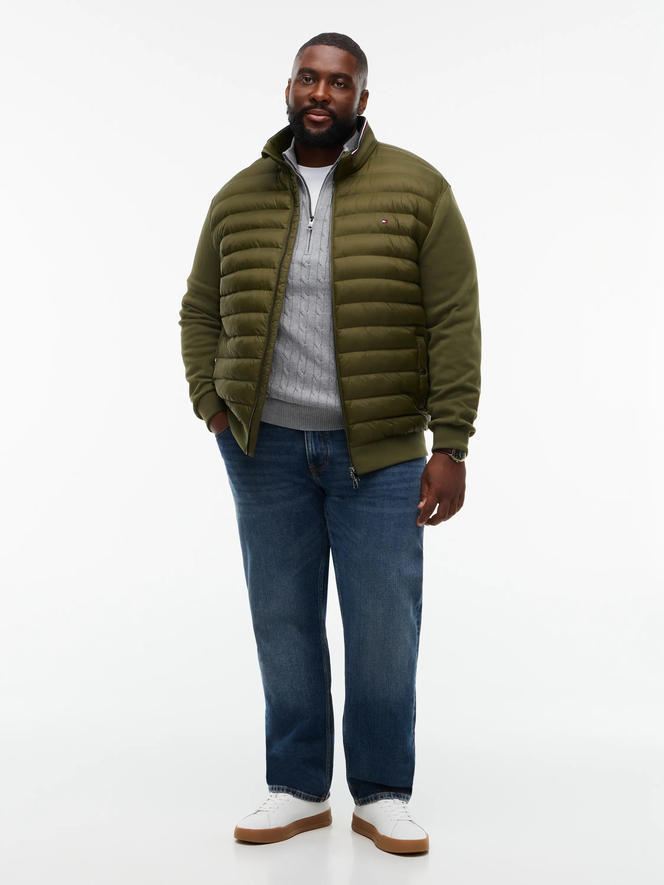 Hybrid-Steppjacke mit Stehkragen