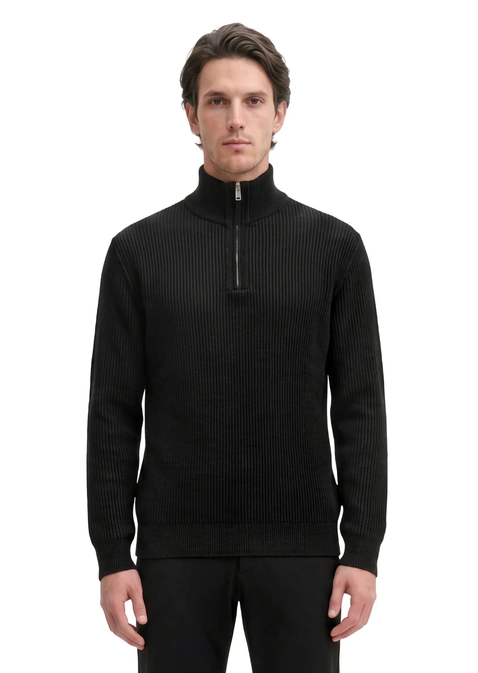 Strickpullover mit Troyer-Kragen Regular Fit
