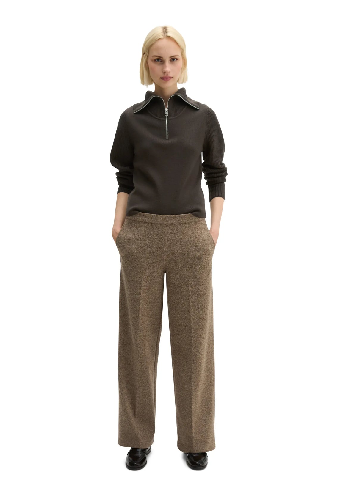 Tweed-Jerseyhose Relaxed Fit