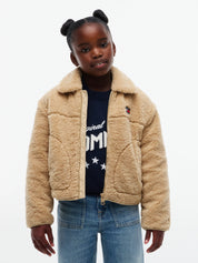 Fleecejacke mit aufliegendem Kragen