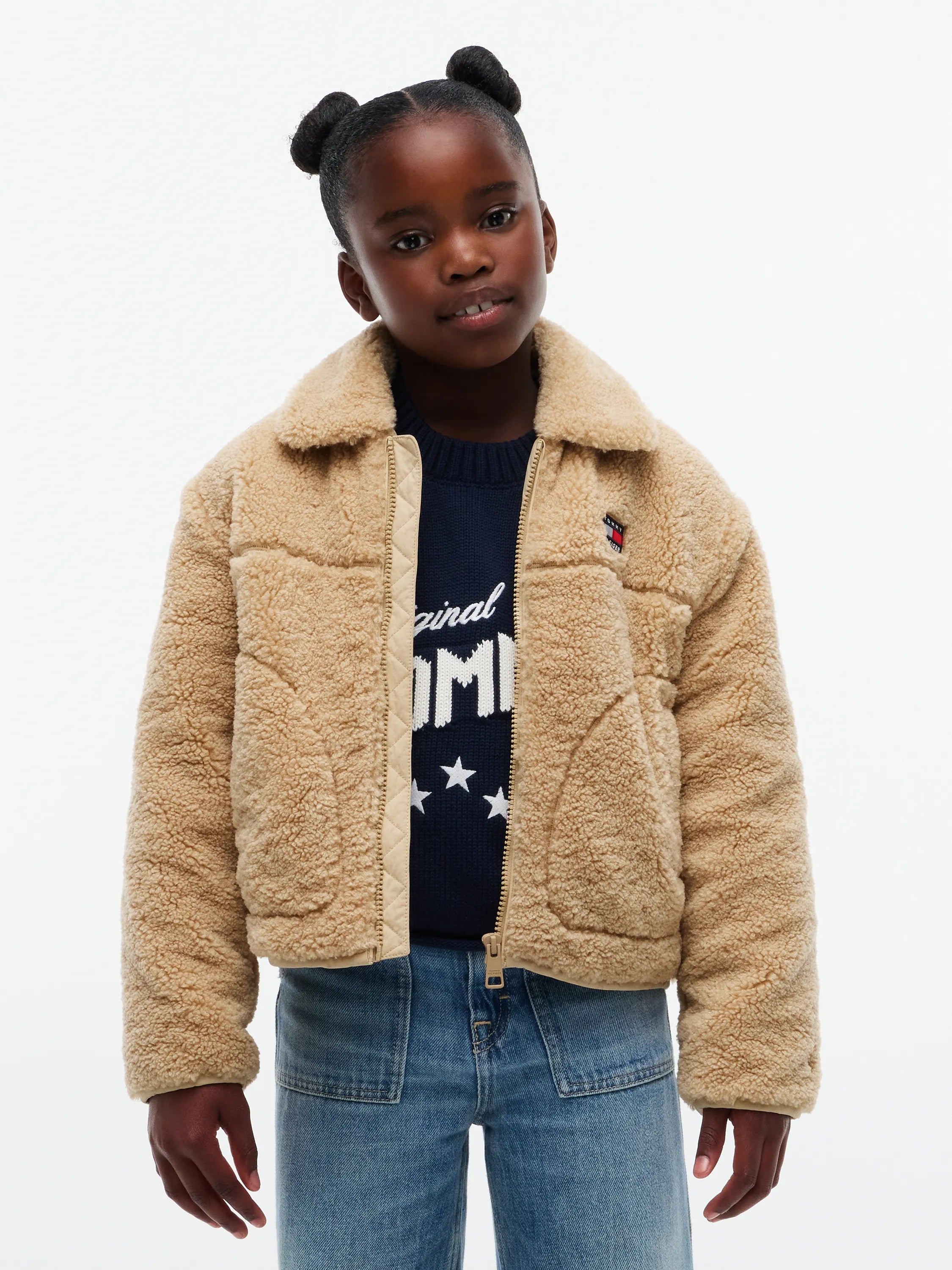 Fleecejacke mit aufliegendem Kragen