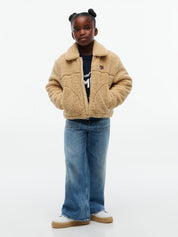 Fleecejacke mit aufliegendem Kragen