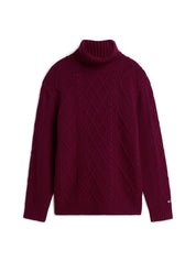 Rollkragenpullover CABLE aus Kaschmir-Mix