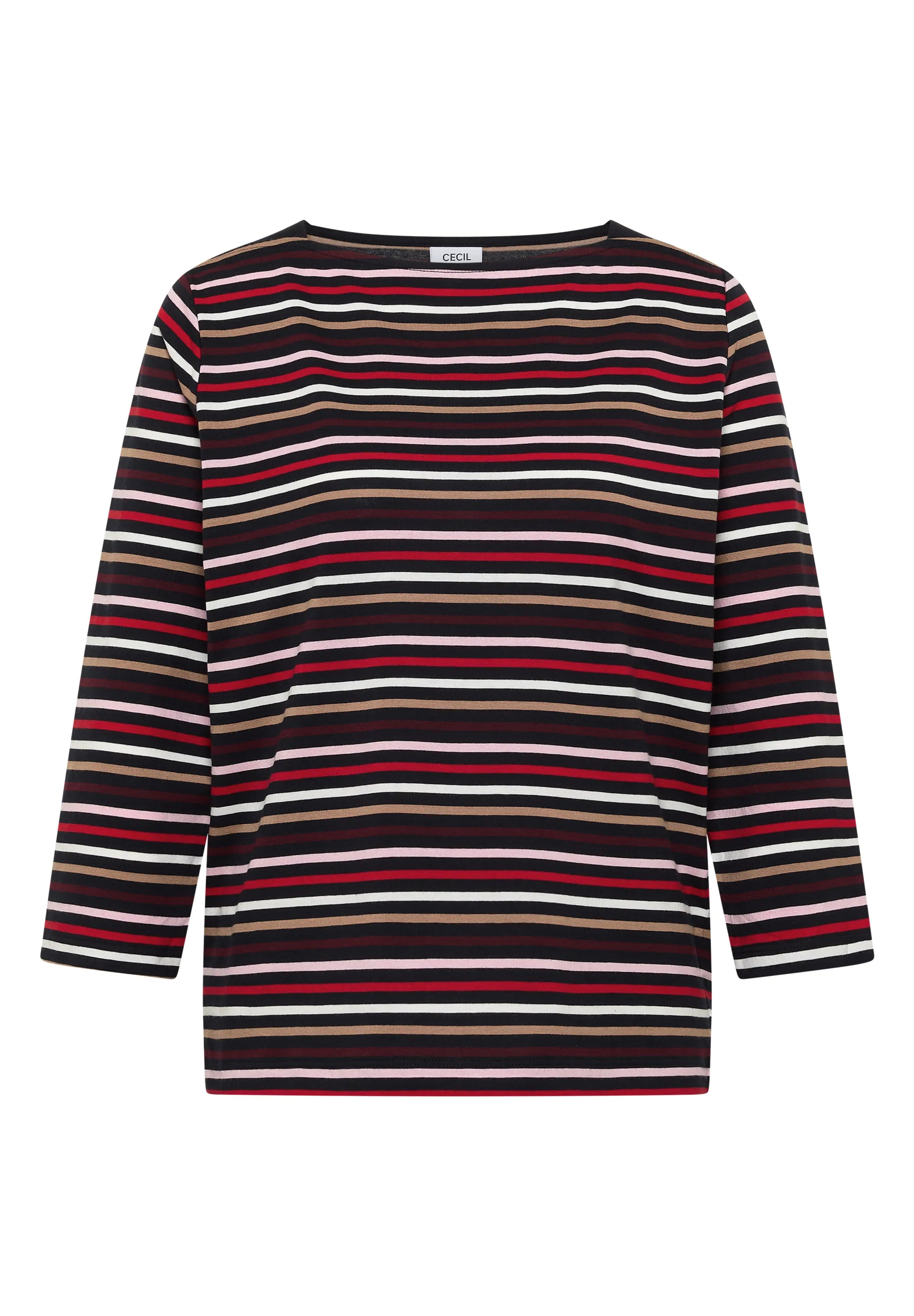 4-Arm Shirt mit Boat Neck