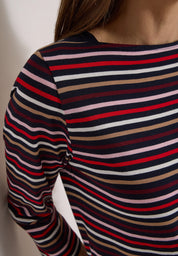 3/4-Arm Shirt mit Boat Neck