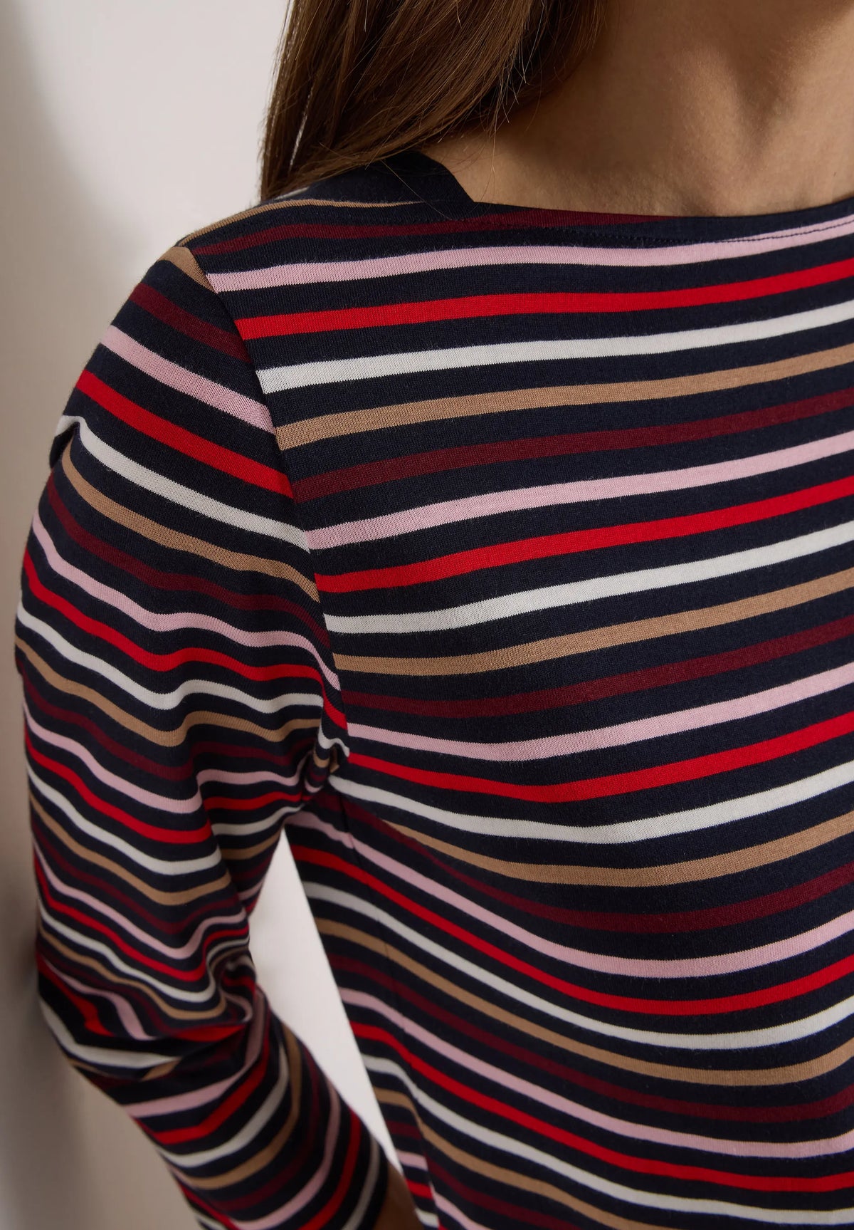 3/4-Arm Shirt mit Boat Neck