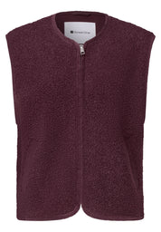 Teddy-Weste mit Zipper und Corddetails
