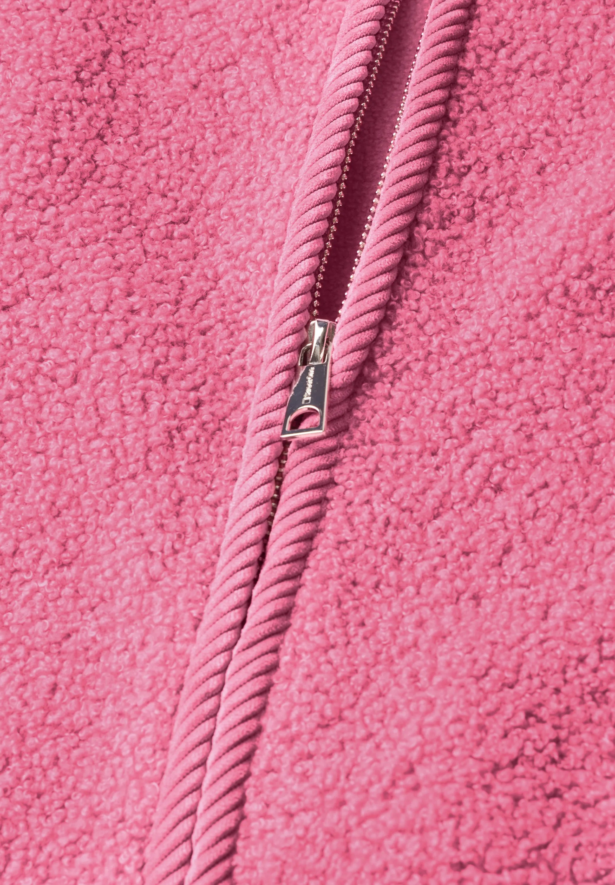 Teddy-Weste mit Zipper und Corddetails