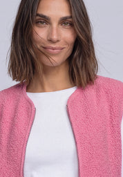 Teddy-Weste mit Zipper und Corddetails