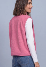Teddy-Weste mit Zipper und Corddetails